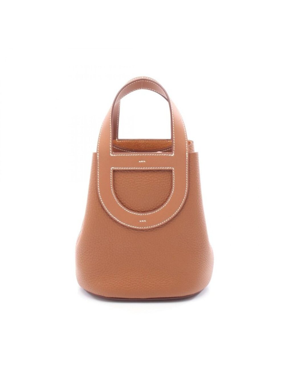 Hermes Handbag In The Loop 18 Gold Leather Brown